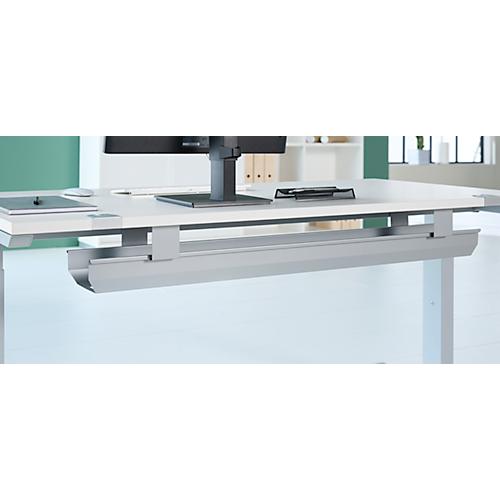 Schäfer Shop Genius Kabelkanal für Tischbreite 1800 mm, abklappbar, Stahl, weißaluminium