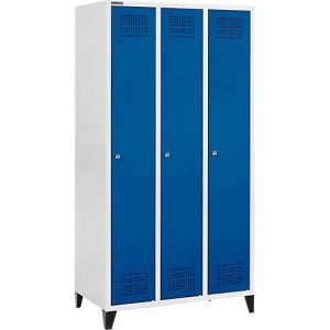 Schäfer Shop Genius Kleiderspind mit Füßen, 3 Abteile, Zylinderschloss, lichtgrau/enzianblau Schäfer Shop Genius Kleiderspind mit Füßen, 3 Abteile, Zylinderschloss, lichtgrau/enzianblau