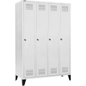Schäfer Shop Genius Kleiderspind mit Füßen, 4 Abteile, 300 mm Abteilbreite, Zylinderschloss, anthrazit/rubinrot Schäfer Shop Genius Kleiderspind mit Füßen, 4 Abteile, 300 mm Abteilbreite, Zylinderschloss, anthrazit/rubinrot