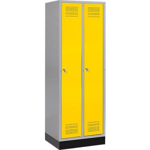 Schäfer Shop Genius Kleiderspind mit Sockel, 2 Abteile, Zylinderschloss, weißaluminium/gelb Schäfer Shop Genius Kleiderspind mit Sockel, 2 Abteile, Zylinderschloss, weißaluminium/gelb