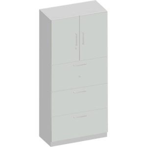 Schäfer Shop Genius Kombischrank TETRIS SOLID, 5 OH, B 800 mm, oben Flügeltüren, unten HR-Auszüge, silber/weißalu Schäfer Shop Genius Kombischrank TETRIS SOLID, 5 OH, B 800 mm, oben Flügeltüren, unten HR-Auszüge, silber/weißalu
