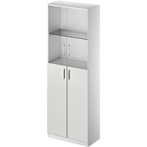 Schäfer Shop Genius Kombischrank TETRIS SOLID, 6 OH, Glas- und Flügeltüren, B 800 mm, abschließbar, Glas/lichtgrau/weißalu Schäfer Shop Genius Kombischrank TETRIS SOLID, 6 OH, Glas- und Flügeltüren, B 800 mm, abschließbar, Glas/lichtgrau/weißalu