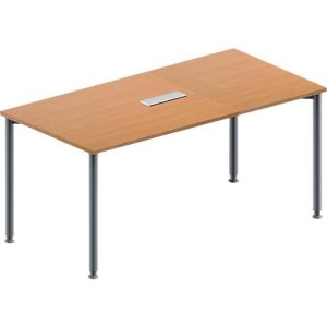 Schäfer Shop Genius Konferenztisch, 3-fach Tischanschlussfeld, Rechteck, 4-Fuß Rundrohr, B 1600 x T 800 x H 720-840 mm, Buche/weißaluminium RAL 9006 Schäfer Shop Genius Konferenztisch, 3-fach Tischanschlussfeld, Rechteck, 4-Fuß Rundrohr, B 1600 x T 800 x H 720-840 mm, Buche/weißaluminium RAL 9006