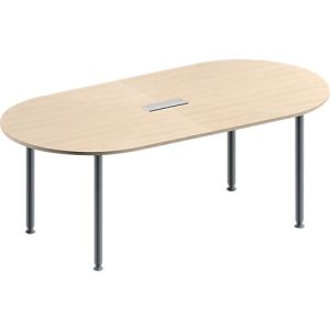Schäfer Shop Genius Konferenztisch MODENA FLEX, 3-fach Anschluss, Oval, 4-Fuß Rundrohr, B 2000 x T 1000 x H 720-840 mm, Ahorn/weißalu Schäfer Shop Genius Konferenztisch MODENA FLEX, 3-fach Anschluss, Oval, 4-Fuß Rundrohr, B 2000 x T 1000 x H 720-840 mm, Ahorn/weißalu