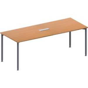 Schäfer Shop Genius Konferenztisch MODENA FLEX, 3-fach Anschluss, Rechteck, 4-Fuß Rundrohr, B 2000 x T 800 x H 720-840 mm, Buche/weißalu Schäfer Shop Genius Konferenztisch MODENA FLEX, 3-fach Anschluss, Rechteck, 4-Fuß Rundrohr, B 2000 x T 800 x H 720-840 mm, Buche/weißalu