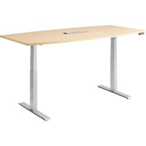 Schäfer Shop Genius Konferenztisch MODENA FLEX, 6-fach Anschluss, elektrisch höhenverstellbar, Boot, B 2000 mm, Ahorn/weißalu Schäfer Shop Genius Konferenztisch MODENA FLEX, 6-fach Anschluss, elektrisch höhenverstellbar, Boot, B 2000 mm, Ahorn/weißalu