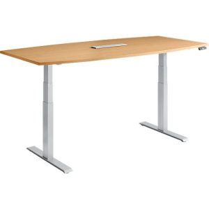 Schäfer Shop Genius Konferenztisch MODENA FLEX, 6-fach Anschluss, elektrisch höhenverstellbar, Boot, B 2000 mm, Buche/weißalu Schäfer Shop Genius Konferenztisch MODENA FLEX, 6-fach Anschluss, elektrisch höhenverstellbar, Boot, B 2000 mm, Buche/weißalu