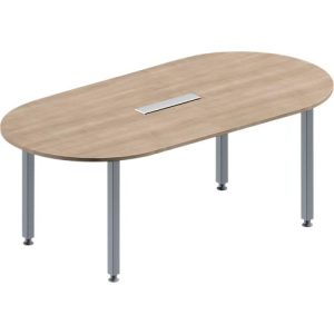 Schäfer Shop Genius Konferenztisch MODENA FLEX, 6-fach Anschluss, Oval, 4-Fuß Quadratrohr, B 2000 x T 1000 x H 720-840 mm, Eiche Dekor/weißalu Schäfer Shop Genius Konferenztisch MODENA FLEX, 6-fach Anschluss, Oval, 4-Fuß Quadratrohr, B 2000 x T 1000 x H 720-840 mm, Eiche Dekor/weißalu