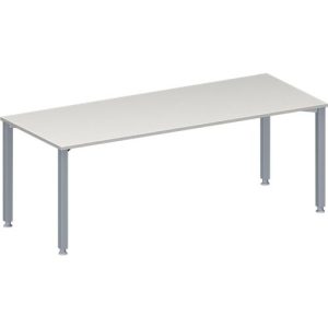 Schäfer Shop Genius Konferenztisch MODENA FLEX, Rechteck, 4-Fuß Quadratrohr, B 2000 x T 800 x H 720-840 mm, lichtgrau/weißaluminium RAL 9006 Schäfer Shop Genius Konferenztisch MODENA FLEX, Rechteck, 4-Fuß Quadratrohr, B 2000 x T 800 x H 720-840 mm, lichtgrau/weißaluminium RAL 9006