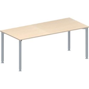 Schäfer Shop Genius Konferenztisch MODENA FLEX, Rechteck, 4-Fuß Rundrohr, B 1800 x T 800 x H 720-840 mm, Ahorn/weißaluminium RAL 9006 Schäfer Shop Genius Konferenztisch MODENA FLEX, Rechteck, 4-Fuß Rundrohr, B 1800 x T 800 x H 720-840 mm, Ahorn/weißaluminium RAL 9006