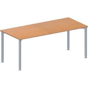 Schäfer Shop Genius Konferenztisch MODENA FLEX, Rechteck, 4-Fuß Rundrohr, B 1800 x T 800 x H 720-840 mm, Buche/weißaluminium RAL 9006 Schäfer Shop Genius Konferenztisch MODENA FLEX, Rechteck, 4-Fuß Rundrohr, B 1800 x T 800 x H 720-840 mm, Buche/weißaluminium RAL 9006