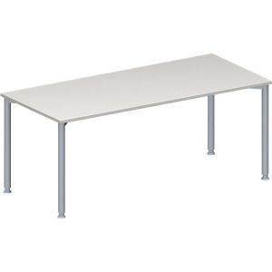 Schäfer Shop Genius Konferenztisch MODENA FLEX, Rechteck, 4-Fuß Rundrohr, B 1800 x T 800 x H 720-840 mm, lichtgrau/weißaluminium RAL 9006 Schäfer Shop Genius Konferenztisch MODENA FLEX, Rechteck, 4-Fuß Rundrohr, B 1800 x T 800 x H 720-840 mm, lichtgrau/weißaluminium RAL 9006