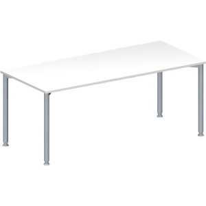 Schäfer Shop Genius Konferenztisch MODENA FLEX, Rechteck, 4-Fuß Rundrohr, B 1800 x T 800 x H 720-840 mm, weiß/weißaluminium RAL 9006 Schäfer Shop Genius Konferenztisch MODENA FLEX, Rechteck, 4-Fuß Rundrohr, B 1800 x T 800 x H 720-840 mm, weiß/weißaluminium RAL 9006