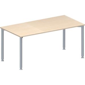 Schäfer Shop Genius Konferenztisch, Rechteck, 4-Fuß Rundrohr, B 1600 x T 800 x H 720-840 mm, Ahorn/weißaluminium RAL 9006 Schäfer Shop Genius Konferenztisch, Rechteck, 4-Fuß Rundrohr, B 1600 x T 800 x H 720-840 mm, Ahorn/weißaluminium RAL 9006