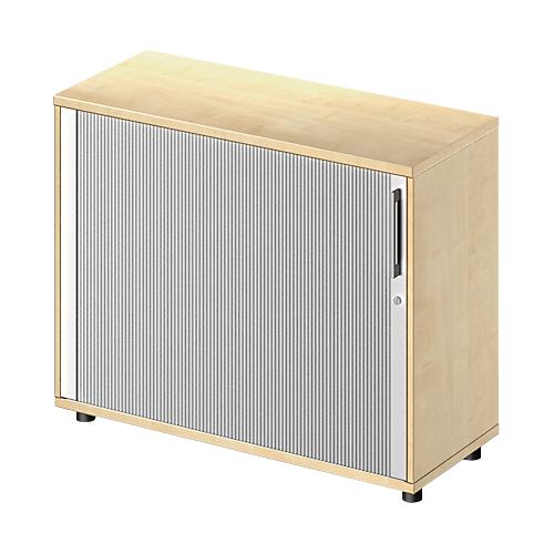 Schäfer Shop Genius Querrollladenschrank TETRIS WOOD, 2 OH, B 1000 mm, Höhe inkl. Gleiter, Ahorn-Dekor