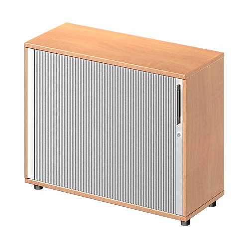 Schäfer Shop Genius Querrollladenschrank TETRIS WOOD, 2 OH, B 1000 mm, Höhe inkl. Gleiter, Buche-Dekor