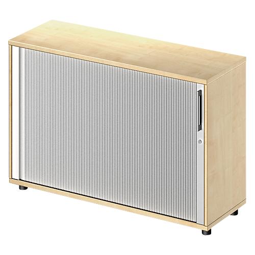 Schäfer Shop Genius Querrollladenschrank TETRIS WOOD, 2 OH, B 1200 mm, Höhe inkl. Gleiter, Ahorn-Dekor