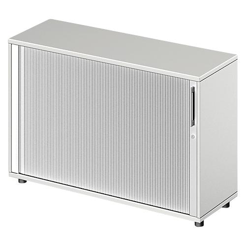 Schäfer Shop Genius Querrollladenschrank TETRIS WOOD, 2 OH, B 1200 mm, Höhe inkl. Gleiter, lichtgrau