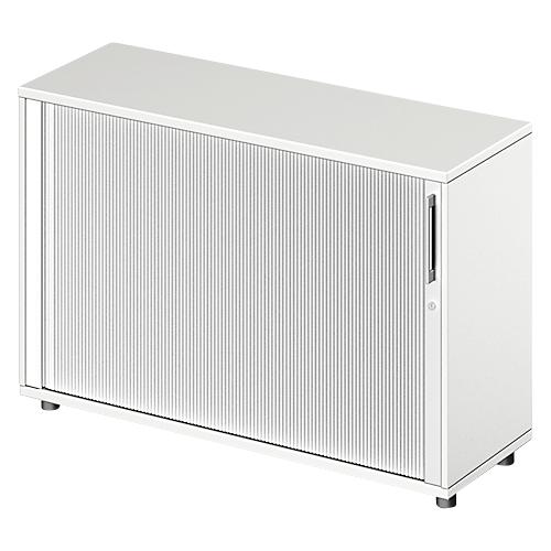 Schäfer Shop Genius Querrollladenschrank TETRIS WOOD, 2 OH, B 1200 mm, Höhe inkl. Gleiter, weiß