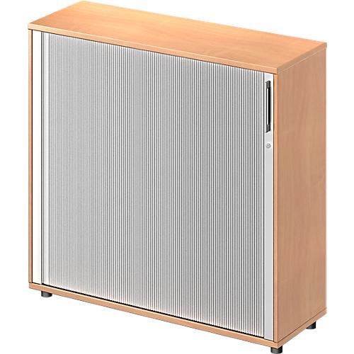 Schäfer Shop Genius Querrollladenschrank TETRIS WOOD, 3 OH, B 1200 mm, Höhe inkl. Gleiter, Buche-Dekor