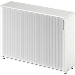 Schäfer Shop Genius Querrollladenschrank TETRIS WOOD, 3 OH, B 1600 mm, Höhe inkl. Gleiter, Mitteltrennwand, weiß