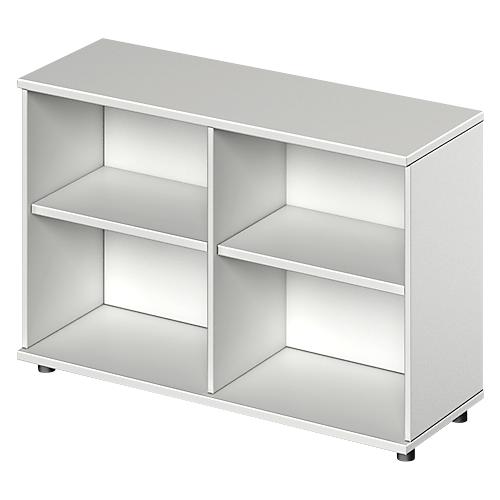 Schäfer Shop Genius Regal TETRIS WOOD, 2 OH, Höhe inkl. Gleiter, B 1200 mm, lichtgrau
