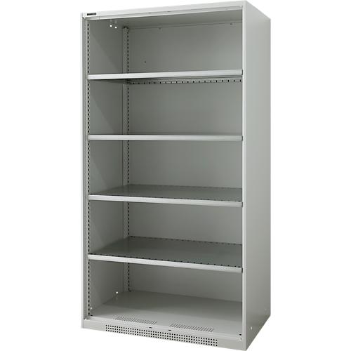 Schäfer Shop Genius Regalschrank FS, Stahl, mit Belüftungslöchern, B 1055 x T 620 x H 1950 mm, 5 OH, Lichtgrau, bis 500 kg