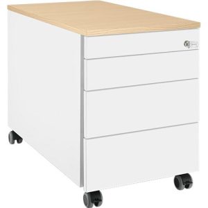 Schäfer Shop Genius Rollcontainer 1233, 3 Schubladen, Utensilienauszug, B 435 x T 765 x H 567 mm, weiß/Ahorn-Dekor Schäfer Shop Genius Rollcontainer 1233, 3 Schubladen, Utensilienauszug, B 435 x T 765 x H 567 mm, weiß/Ahorn-Dekor