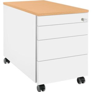 Schäfer Shop Genius Rollcontainer 1233, 3 Schubladen, Utensilienauszug, B 435 x T 765 x H 567 mm, weiß/Buche-Dekor Schäfer Shop Genius Rollcontainer 1233, 3 Schubladen, Utensilienauszug, B 435 x T 765 x H 567 mm, weiß/Buche-Dekor