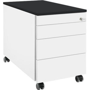 Schäfer Shop Genius Rollcontainer 1233, 3 Schubladen, Utensilienauszug, B 435 x T 765 x H 567 mm, weiß/graphit Schäfer Shop Genius Rollcontainer 1233, 3 Schubladen, Utensilienauszug, B 435 x T 765 x H 567 mm, weiß/graphit