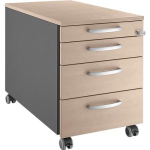 Schäfer Shop Genius Rollcontainer 1233, mit Griff rund, B 435 x H 577 mm, anthrazit/Êiche-Dekor Schäfer Shop Genius Rollcontainer 1233, mit Griff rund, B 435 x H 577 mm, anthrazit/Êiche-Dekor