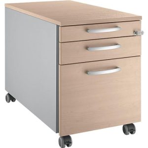 Schäfer Shop Genius Rollcontainer 126, mit Griff rund, B 435 x H 577 mm, Eiche-Dekor/weißalu Schäfer Shop Genius Rollcontainer 126, mit Griff rund, B 435 x H 577 mm, Eiche-Dekor/weißalu