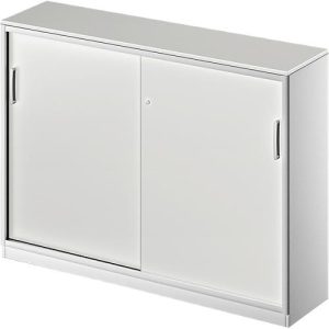 Schäfer Shop Genius Schiebetürenschrank TETRIS SOLID, 3 OH, 2 Fachböden, B 1600 mm, 19 mm Abdeckplatte, lichtgrau/weißalu Schäfer Shop Genius Schiebetürenschrank TETRIS SOLID, 3 OH, 2 Fachböden, B 1600 mm, 19 mm Abdeckplatte, lichtgrau/weißalu