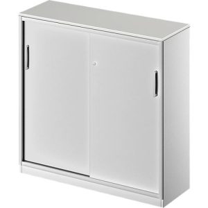 Schäfer Shop Genius Schiebetürenschrank TETRIS SOLID, 3 OH, B 1200 x H 1170 mm, Mitteltrennwand, 19 mm Abdeckplatte, lichtgrau/weißalu Schäfer Shop Genius Schiebetürenschrank TETRIS SOLID, 3 OH, B 1200 x H 1170 mm, Mitteltrennwand, 19 mm Abdeckplatte, lichtgrau/weißalu