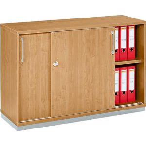 Schäfer Shop Genius Schiebetürenschrank TETRIS WOOD, 2 OH, inkl. Stahlsockel, B 1200 x T 421 x H 800 mm, Buche-Dekor Schäfer Shop Genius Schiebetürenschrank TETRIS WOOD, 2 OH, inkl. Stahlsockel, B 1200 x T 421 x H 800 mm, Buche-Dekor