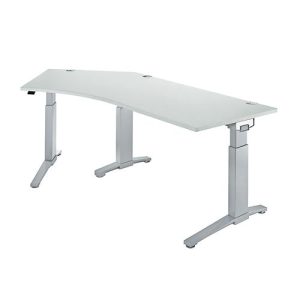 Schäfer Shop Genius Schreibtisch 135° Planova Ergostyle , Ansatz links, man. höheneinstellbar, B 2165 x T 800 mm , lichtgrau/weißalu Schäfer Shop Genius Schreibtisch 135° Planova Ergostyle , Ansatz links, man. höheneinstellbar, B 2165 x T 800 mm , lichtgrau/weißalu