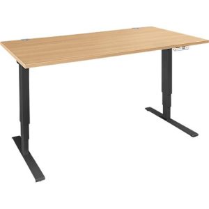 Schäfer Shop Genius Schreibtisch AERO FLEX, elektrisch höhenverstellbar, Rechteck, C-Fuß, B 1200 mm, Buche/schwarz + Memorypanel Schäfer Shop Genius Schreibtisch AERO FLEX, elektrisch höhenverstellbar, Rechteck, C-Fuß, B 1200 mm, Buche/schwarz + Memorypanel