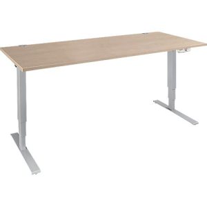Schäfer Shop Genius Schreibtisch AERO FLEX, elektrisch höhenverstellbar, Rechteck, T-Fuß, B 1600 x T 800 x H 620-1280 mm, Eiche/weißalu + Memorypanel Schäfer Shop Genius Schreibtisch AERO FLEX, elektrisch höhenverstellbar, Rechteck, T-Fuß, B 1600 x T 800 x H 620-1280 mm, Eiche/weißalu + Memorypanel