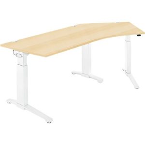 Schäfer Shop Genius Schreibtisch ERGOSTYLE S, 135°, C-Fuß Gestell, Ansatz rechts, manuell höhenverstellbar, melaminharzbeschichtet, B 2165 x T 800 x H 675-895 mm, Ahorn/weiß Schäfer Shop Genius Schreibtisch ERGOSTYLE S, 135°, C-Fuß Gestell, Ansatz rechts, manuell höhenverstellbar, melaminharzbeschichtet, B 2165 x T 800 x H 675-895 mm, Ahorn/weiß