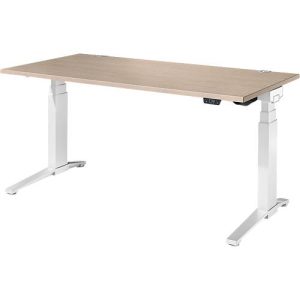 Schäfer Shop Genius Schreibtisch ERGOSTYLE S, Rechteck, elektrisch höhenverstellbar, zweistufig, C-Fuß, B 1600 x T 800 x H 635-1305 mm, inkl. Memory Master, Eiche/weiß Schäfer Shop Genius Schreibtisch ERGOSTYLE S, Rechteck, elektrisch höhenverstellbar, zweistufig, C-Fuß, B 1600 x T 800 x H 635-1305 mm, inkl. Memory Master, Eiche/weiß