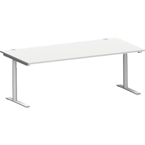 Schäfer Shop Genius Schreibtisch MODENA FLEX, 2000 x 1000 mm, lichtgrau