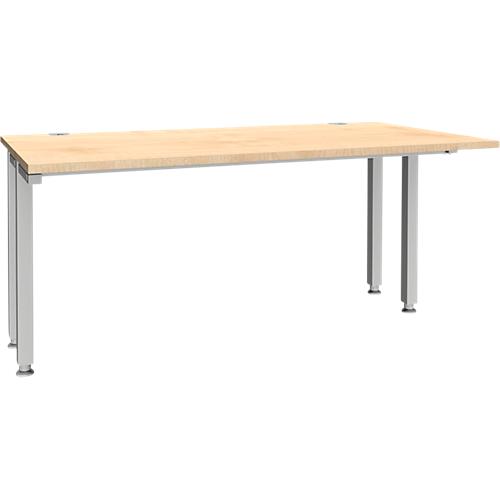 Schäfer Shop Genius Schreibtisch MODENA FLEX, 4-Fuß-Quadratrohr, verkürzte Seitenteile, B 1600 mm, ahorn