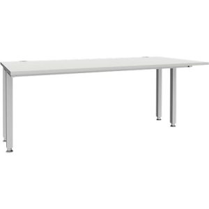 Schäfer Shop Genius Schreibtisch MODENA FLEX, 4-Fuß-Quadratrohr, verkürzte Seitenteile, B 1800 mm, lichtgrau Schäfer Shop Genius Schreibtisch MODENA FLEX, 4-Fuß-Quadratrohr, verkürzte Seitenteile, B 1800 mm, lichtgrau