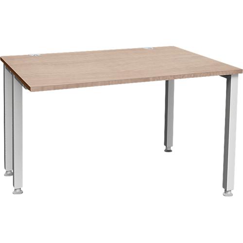 Schäfer Shop Genius Schreibtisch MODENA FLEX, 4-Fuß-Quadratrohr, verkürzte Seitenteile, B 800 mm, ahorn