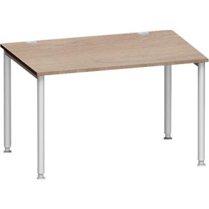 Schäfer Shop Genius Schreibtisch MODENA FLEX, 4-Fuß-Rundrohr, B 1200 x T 800 mm, Eiche/weißalu Schäfer Shop Genius Schreibtisch MODENA FLEX, 4-Fuß-Rundrohr, B 1200 x T 800 mm, Eiche/weißalu