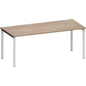 Schäfer Shop Genius Schreibtisch MODENA FLEX, 4-Fuß-Rundrohr, B 1800 x T 800 mm, Eiche/weißalu Schäfer Shop Genius Schreibtisch MODENA FLEX, 4-Fuß-Rundrohr, B 1800 x T 800 mm, Eiche/weißalu
