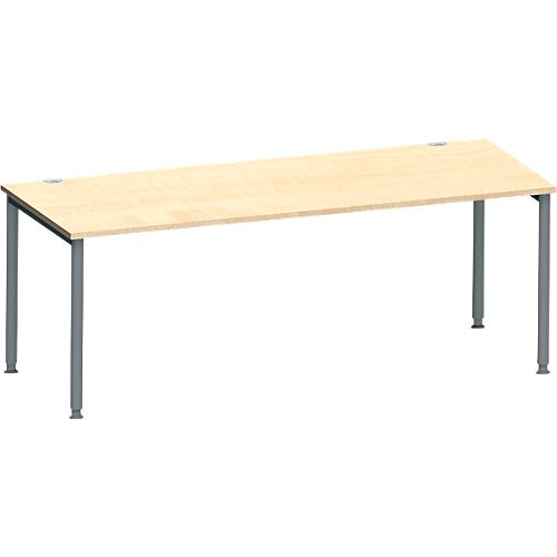 Schäfer Shop Genius Schreibtisch MODENA FLEX, 4-Fuß-Rundrohr, B 2000 x T 1000 mm, Ahorn/anthrazit
