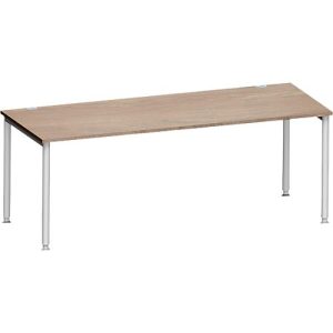 Schäfer Shop Genius Schreibtisch MODENA FLEX, 4-Fuß-Rundrohr, B 2000 x T 1000 mm, Eiche/weißalu Schäfer Shop Genius Schreibtisch MODENA FLEX, 4-Fuß-Rundrohr, B 2000 x T 1000 mm, Eiche/weißalu