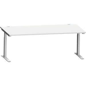 Schäfer Shop Genius Schreibtisch MODENA FLEX, C-Fuß-Rechteckrohr, B 2000 x T 1000 mm, lichtgrau/weißalu Schäfer Shop Genius Schreibtisch MODENA FLEX, C-Fuß-Rechteckrohr, B 2000 x T 1000 mm, lichtgrau/weißalu