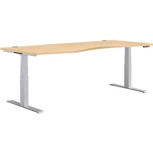 Schäfer Shop Genius Schreibtisch MODENA FLEX, elektrisch höhenverstellbar, Freiform, Ansatz links, B 1800 mm, Ahorn/weißalu Schäfer Shop Genius Schreibtisch MODENA FLEX, elektrisch höhenverstellbar, Freiform, Ansatz links, B 1800 mm, Ahorn/weißalu